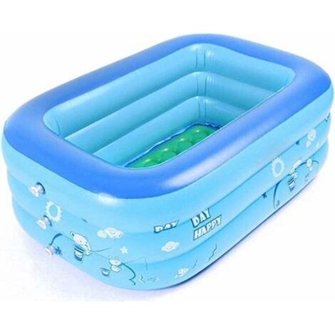 Piscine gonflable pour bébé 120 x 70 x 35 cm – PVC épais respectueux de l'environnement – Douche familiale portable – Utilisation intérieure et extérieure