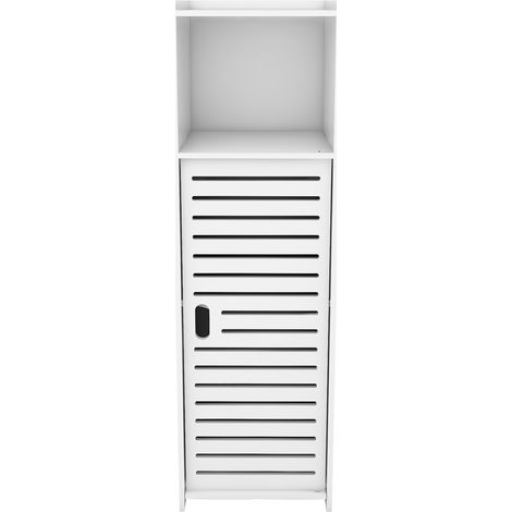Badezimmerschrank, 23 x 22 x 78 cm, Badezimmer-Hochschrank, Aufbewahrungsschrank mit 1 Einlegeboden und 2 Türen, Weiß