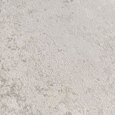 Empapelado efecto estuco Profhome 786293 papel pintado vinílico estampado en caliente tejido non tejido texturado con acentos metálicos efecto satinado gris platino gris beige 5,33 m2