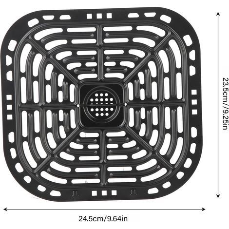 Plaque à griller pour friteuse air chaud – Acier inoxydable 304, 23,5 x 24,5 cm, résistante et lavable au lave-vaisselle (1/4)