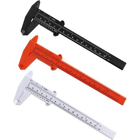 Calibrador digital de 3 piezas, herramienta de medición de precisión: calibrador (150 mm/6 pulgadas), calibrador deslizante de plástico de doble escala (150 mm). (1/5)