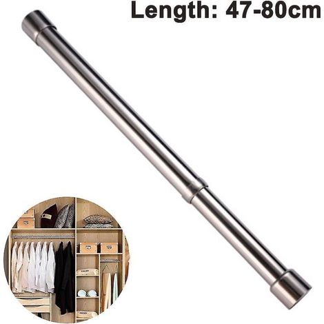 Barre de tension coulissante pour penderie, en acier inoxydable, 47-80 cm (1/5)