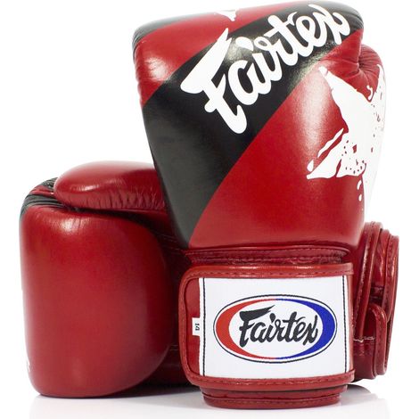Guantes de boxeo Fairtex de cuero genuino BGV1 Nation Red 16 oz (1/4)