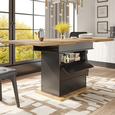 Mesa extensible comedor con almacenaje 110-140x80 OKMYHOME (1/5)