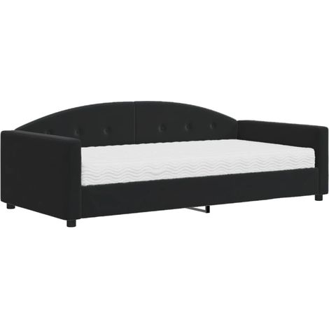 Maison Exclusive - Divano Letto con Materasso Nero 100x200 cm in Velluto (1/5)