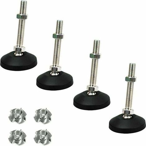 Adjustable Feet, 4 Pack Adjustable Feet, M8 Adjustable Furniture Feet, Metal Furniture Legs, Height Adjustable Feet, Furniture Leg Adjustment Screw with Claw Nut MUMU (1/4)