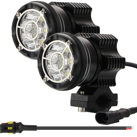 90W Round LED Driving Light Kit, 6000K, 9000lm, Chips, Motorcycle Additional Headlights, Wear-Free High Beam, Flash, Dual-Mode CNC Tempered Glass Lens, IP68 (1/5)
