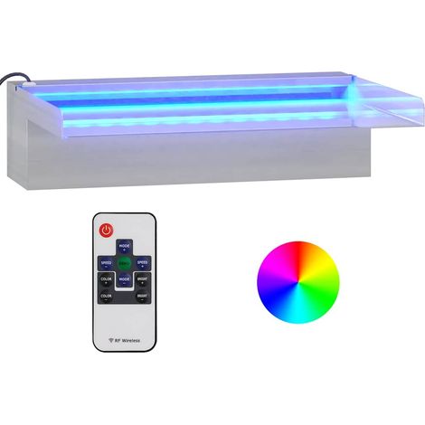 Déversoir pour cascade avec LED RVB Inox 30 cm vidaXL