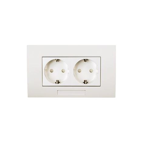 Prise de courant triple Kleinhuis pour BU65..., blanc similaire à RAL 9010