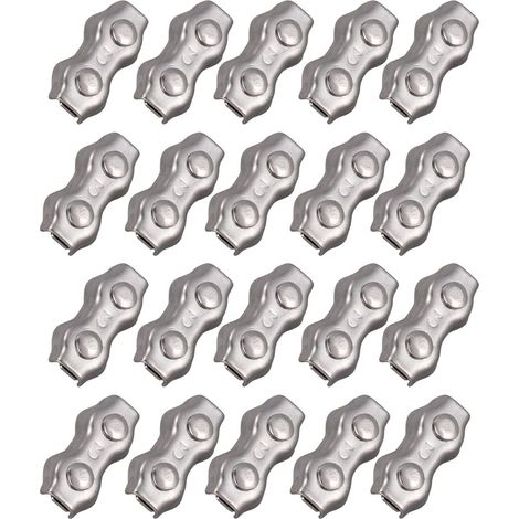 20 Pcs 3mm Duplex Clips en Acier Inoxydable Câble en Corde de Câble Corde PoignéEs Pinces ÉTrier (1/5)