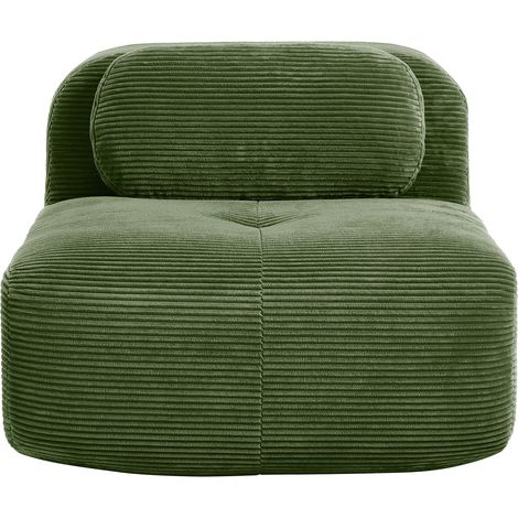 Canapé moderne sans accoudoirs avec coussin, tissu velours côtelé confortable – Vert, pour salon ou chambre (1/5)