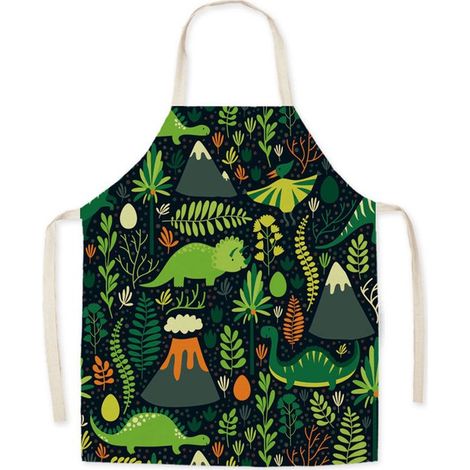 Grembiule in lino con stampa a cartoni animati, ideale per la cucina e la casa. Grembiule resistente e di alta qualità. Un capo d'abbigliamento da lavoro elegante per la cucina e la casa. (1/5)