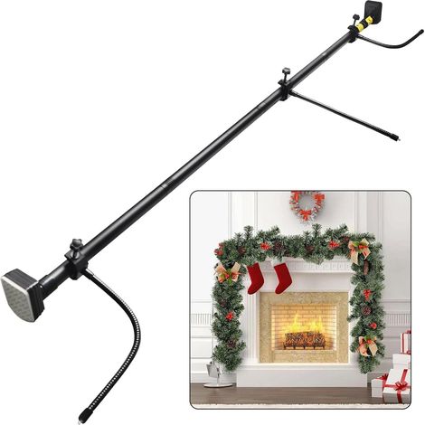 Verstellbarer Weihnachtskranzhalter, geeignet für Einzel-/Doppeltüren, Weihnachts- und Halloween-Dekorationen, Lichterkettenhalter ohne Bohren oder Werkzeug, Tragfähigkeit 20 lbs (80-170 cm) (1/5)