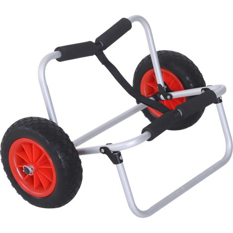 Chariot de service, pliable, avec roues, charge max 90 kg, pour maison et usage quotidien, aluminium, roues et sangles rembourrées