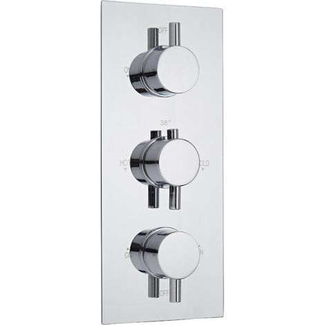 Milano Mirage – 3 Outlet Triple Diverter Thermostatic Concealed Mixer Shower Valve - Chrome (1/5)
