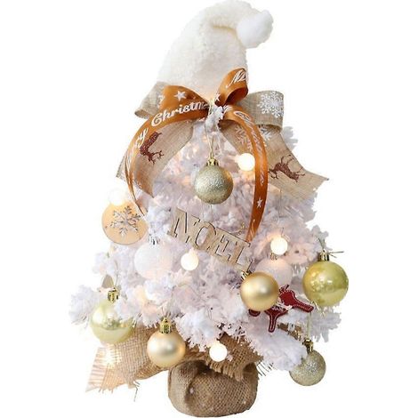 Mini sapin de Noël artificiel avec décorations LED - Mini sapin de Noël