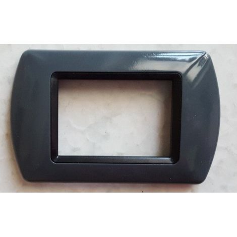 TrAdE Shop Traesio - Placchette Placche In Abs Compatibili Per Master Modo Colorra Placca Copriprese - Antracite -3 fori -