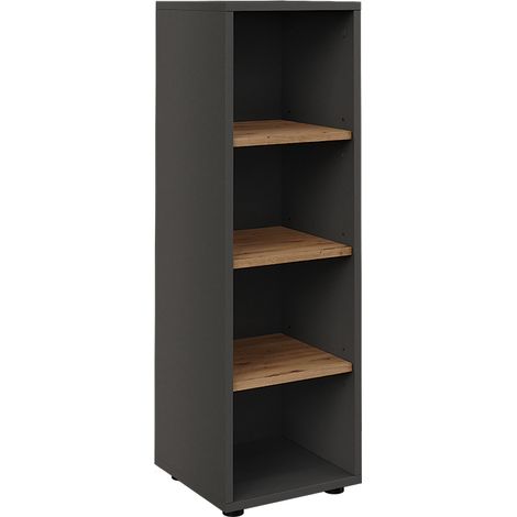 Midischrank Irma, Anthrazit/Artisan, 30 x 95 cm 4 Ablagefächer, Vicco