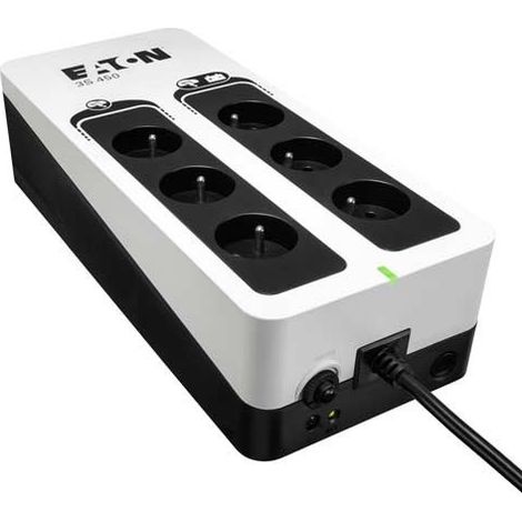Eaton Onduleur 3S 450 FR - Off-line UPS - 3S450F - 450VA 6 prises francaises Noir/Blanc (1/4)