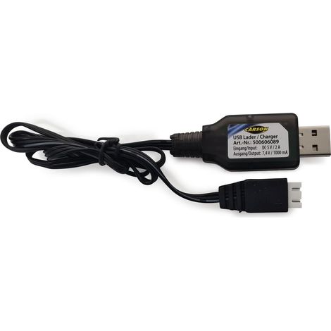 Carson 500606089 - Caricatore USB 7,4 V/1000 mAh, spina XHP, cavo di ricarica, cavo di ricarica RC, cavo di ricarica per batterie agli ioni di litio (1/2)