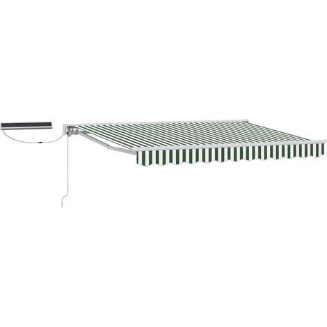 Electric Retractable Awning Green and White 3 x 2.5 m vidaXL (1/5)