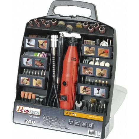 caja de herramientas eléctrica multifuncional con 300 accesorios - promkit300 - ribitech - (1/5)