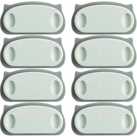 Lot de 8 supports de rangement pour câbles d'alimentation, à suspendre et à fixer au mur. Sans motif. (1/3)