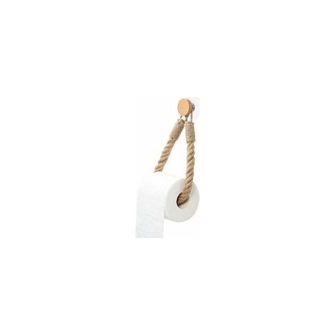 Papier Toilette Adhésif, Porte Serviette Corde de Chanvre Rétro, Support Papier Toilettes pour Salle de Bain et Cuisine  Marron
