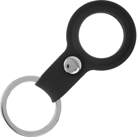 Étui de protection anti-perte en silicone avec anneau porte-clés et localisateur pour iOS (noir) (1/5)