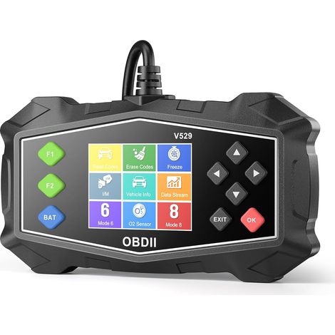 Outil de diagnostic du scanner OBD2, lecteur de code pour la lumière du moteur de contrôle avec le test de la batterie, système EVAP (mode 8), capteur d'O2 et I / S