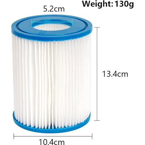 filtres de Piscine compatibles avec la Cartouche pour Bestway II, Filtre de Rechange pour spas Compatible avec la Pompe filtrante Lay Z Spa, Lot de 6 Cartouches Type II (1/5)