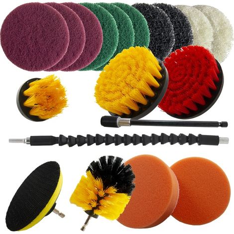 CEPILLOS DE LIMPIEZA PARA TALADRO, ALMOHADILLAS DE 1/4 DE PULGADA, 20 PIEZAS