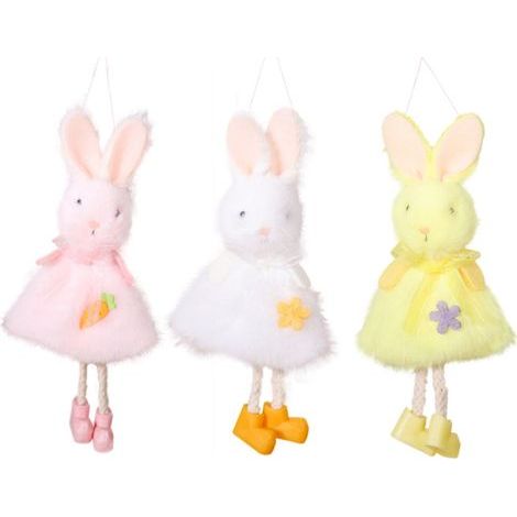 Lot De 3 Pendentifs Lapins Couleurs Pastel, Décoration De Pâques Pour Fenêtre Et Intérieur (1/5)