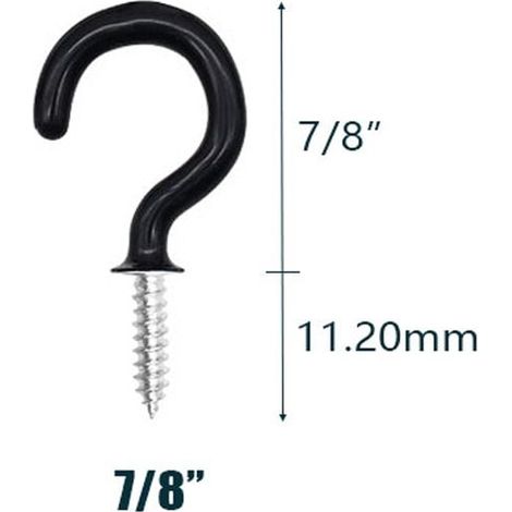 Crochet à vis en métal pour porte-gobelet avec crochet de plafond à vis pour porte-gobelet, crochet à vis pour accrocher une tasse, une clé à l'intérieur et à l'extérieur