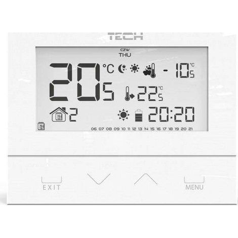 Tech ST-292 V3 thermostat blanc avec panneau verre trempé