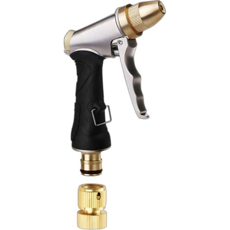 Pistolet haute pression tout métal buse cuivre – Lavage voiture arrosage jardin nettoyage animalier – Robuste polyvalent (1/5)