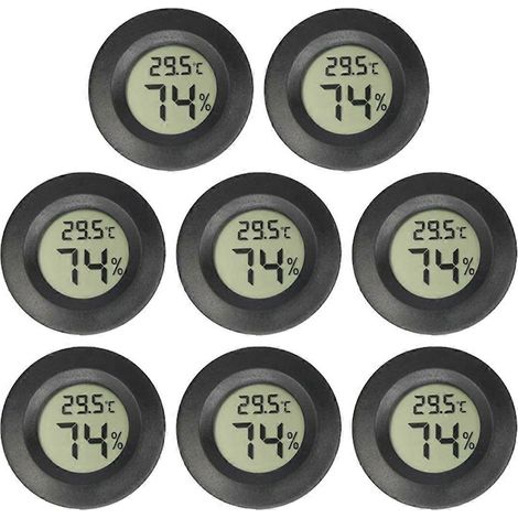 Stück Mini-LCD-Digitalthermometer-Hygrometer, rund, Temperaturanzeige