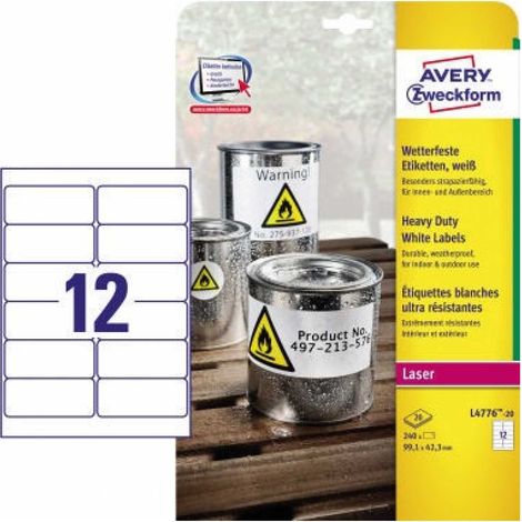Folienetikett 99,1 x 42,3 mm (B x H) weiß 240 Etik./Pack. (1/5)