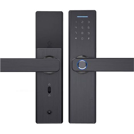 Serrure de porte intelligente pour la maison, serrure à empreinte digitale, serrure à mot de passe, serrure électronique : Noir (1/4)
