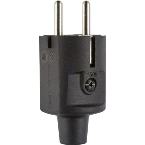 ABL Schutzkontakt-Stecker Compact 1505, 16A 250V IP20, Thermoplast, Schwarz