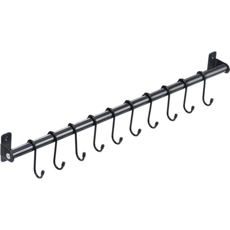 Küchenhängeleiste 10 S-Haken Pfannenhalter Relingleiste 570mm (1/5)