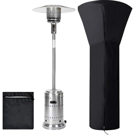 Housse pour Parasol Chauffant, Extérieur Imperméable Rond Noir, Housse de Protection, 226x89x48 CM (1/5)