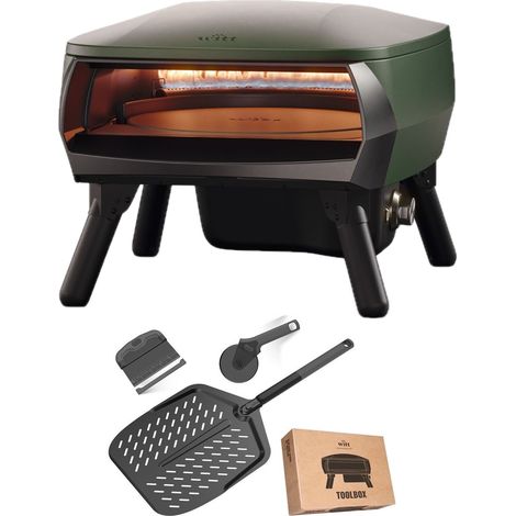 Witt PICCOLO Rotante 13"" Bundle Gas Pizzaofen rotierend 1 Brenner 5,2 kW Matt Grün 100000369