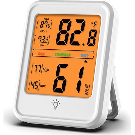 SABIR Thermomètre hygromètre professionnel pour intérieur, maison, mesureur d’humidité et de la température ambiante, numérique, avec touche rétro-éclairée (1/5)