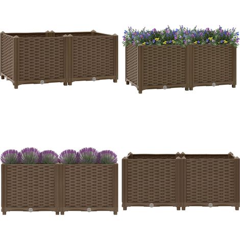 Lit surélevé 80x40x38 cm Polypropylène - Jardinière - Bac De Culture - Jardin Vertical - Pots De Fleurs - Décoration Extérieur - Home & Living (1/5)