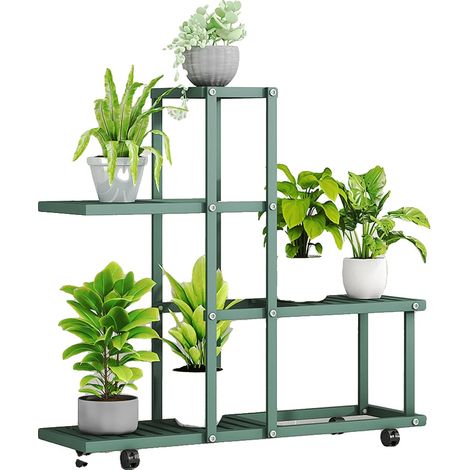 Support de plante, design multi-niveaux, portable et durable, H9035 Vert (1/2)