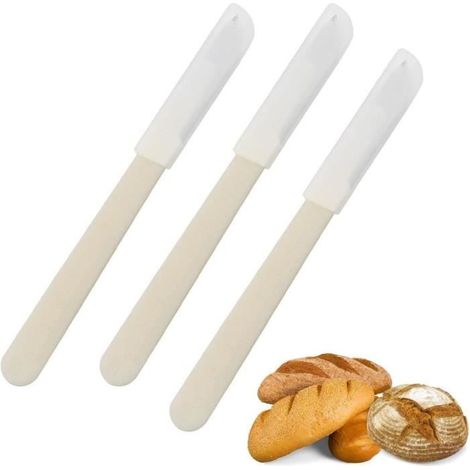 3pcs Couteau à Pain- Boulanger Slashing Outil,Lame Boulanger Lames pour marquage des Motifs,Couteau de Cuisine DIY avec pâte à Pain (1/4)