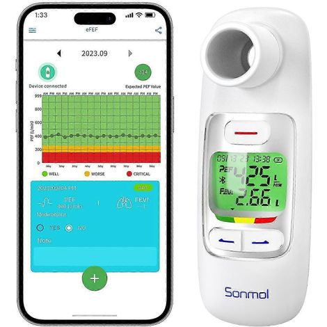 Spiromètre numérique de débit de pointe avec Bluetooth
