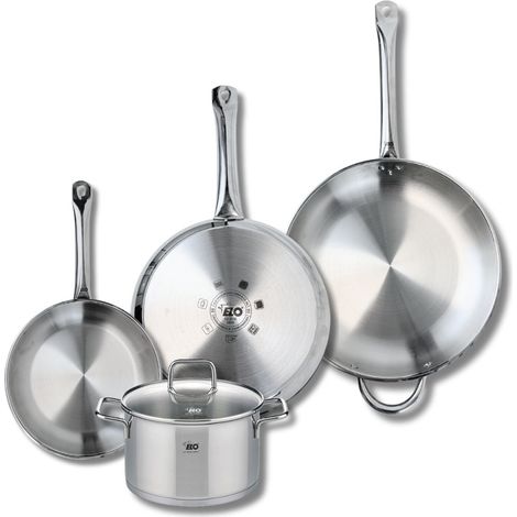 Ensemble de 3 Poêles de cuisson 24, 28 et 32 cm et 1 faitout 20 cm Elo Profi Citrin (1/5)