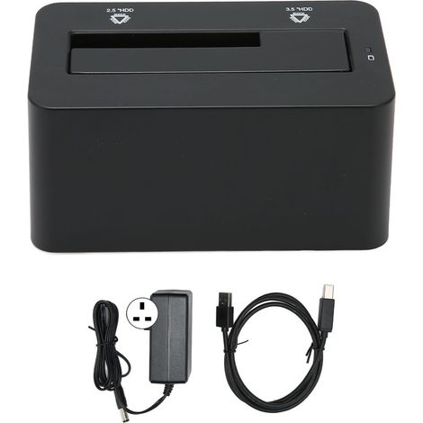Station d'accueil disque dur USB 3.0 5Gbps vers SATA avec indicateur LED, compatible HDD 2,5" et 3,5" jusqu'à 8 To, prise UK 100-240V (1/5)